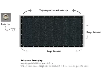 privacydoek hdpe 340 g/m2 zwart