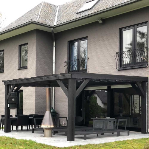 pergola op maat type B met harmonicadoek