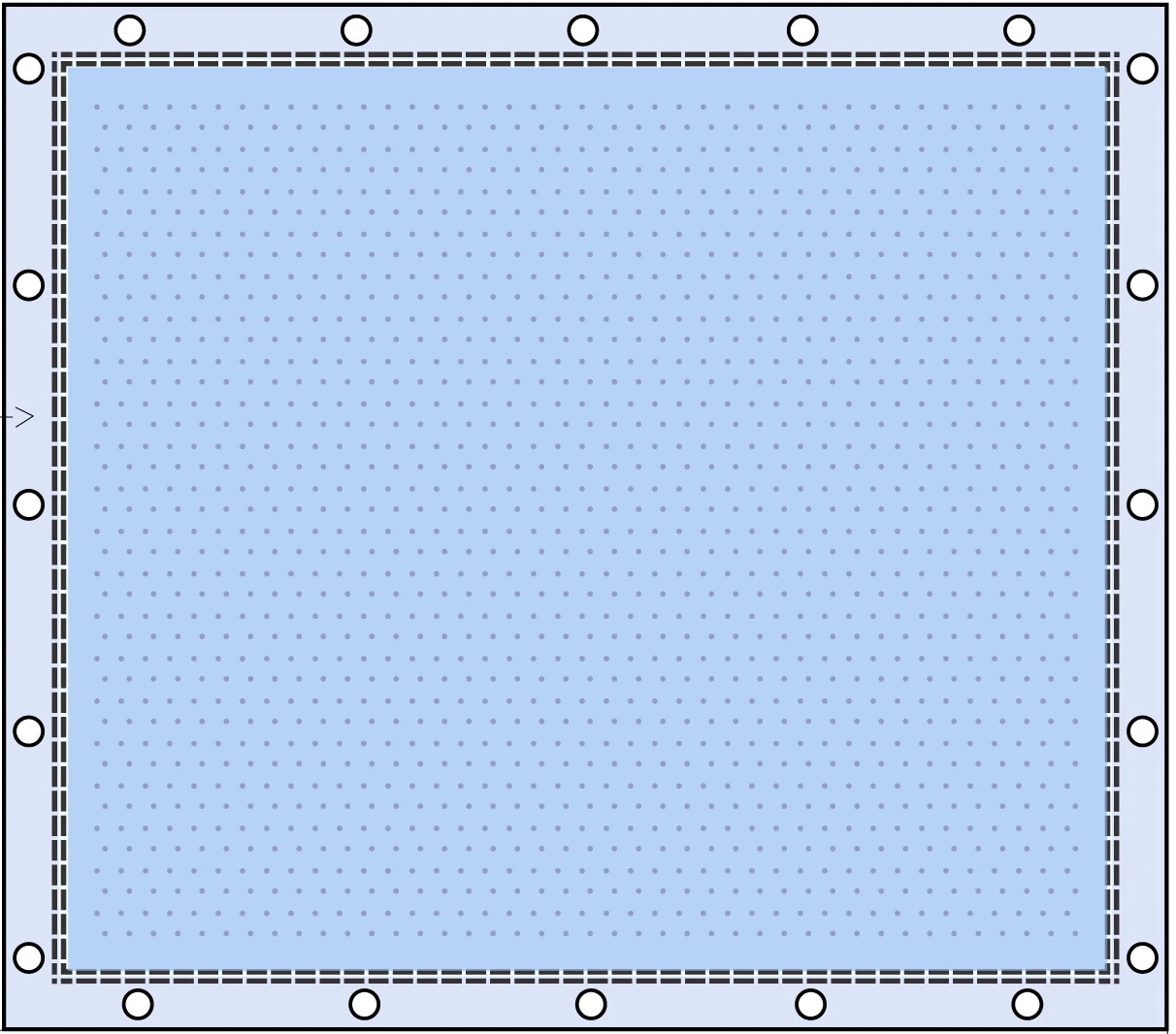 waterdicht schaduwdoek op maat met rechte zijden